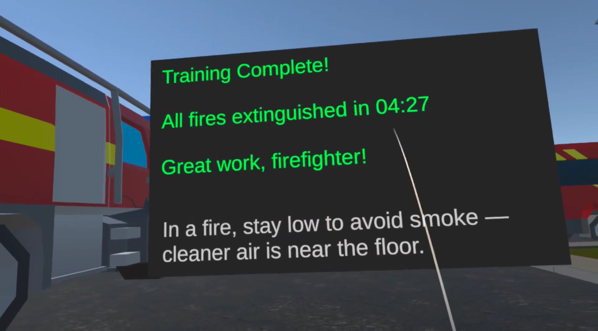 Fire completion screenshot