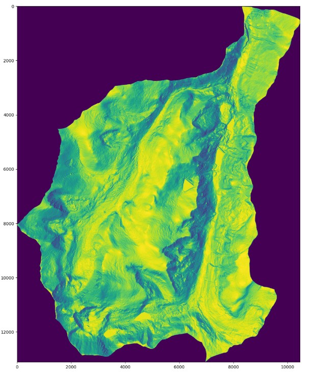 LiDAR hillshade image